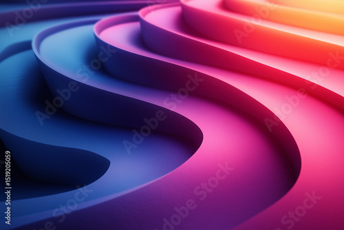 Vibrant abstract background with smooth curves and a gradient of colors.