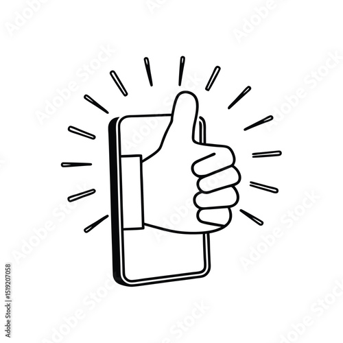 Like Thumbs Up Icon on White Background