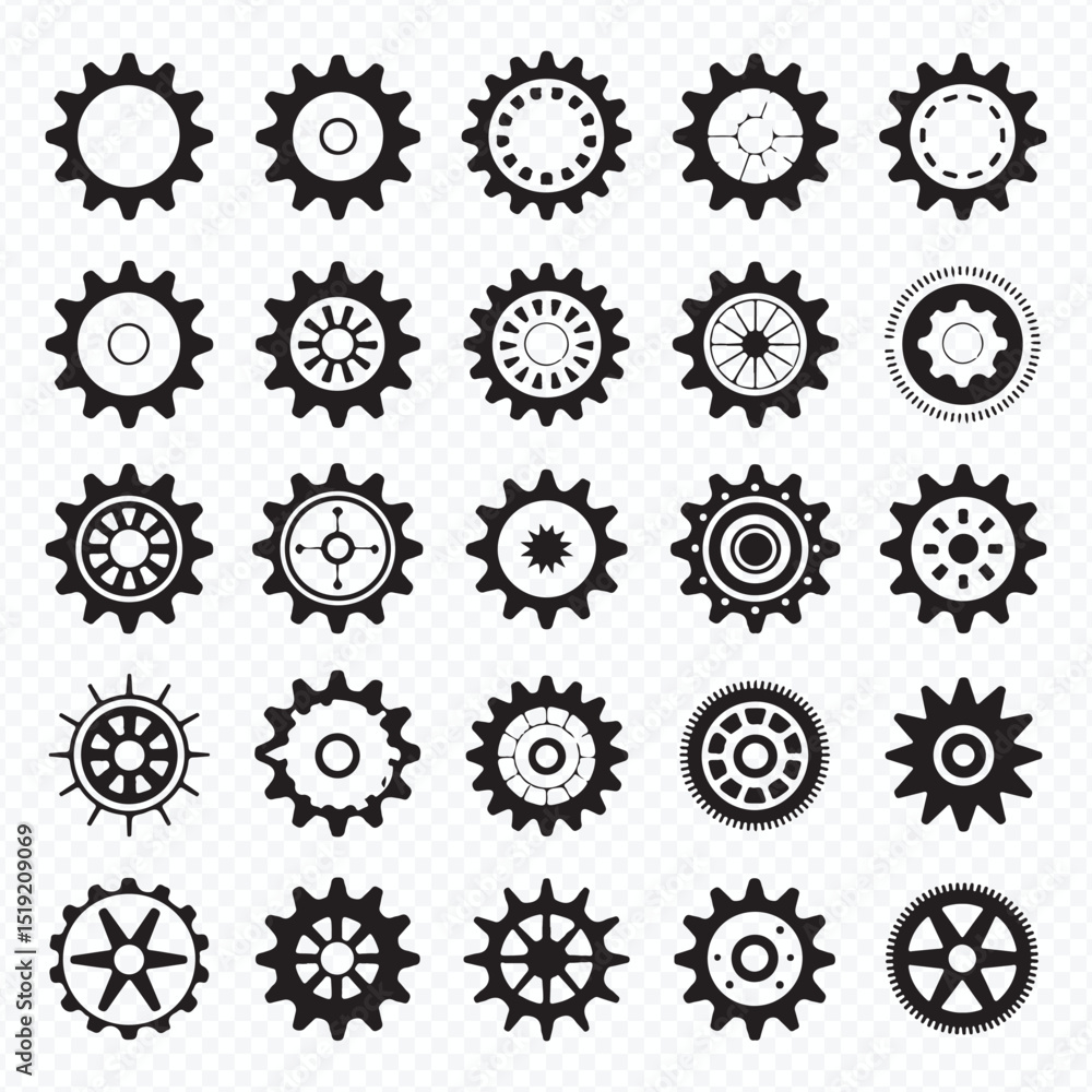 Collection of Cogwheel Symbols for Technology and Engineering Use Collection of Cogwheel Symbols for Technology and Engineering Use