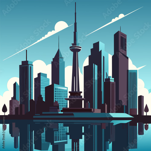 City Skyline. A Stunning Modern Metropolis