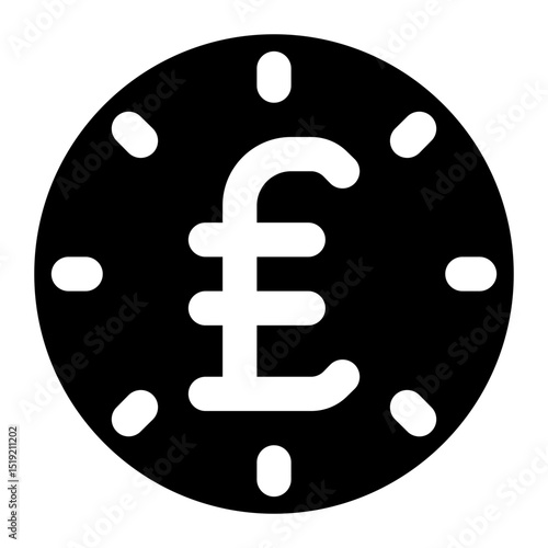 pound sterling coin black glyph icon