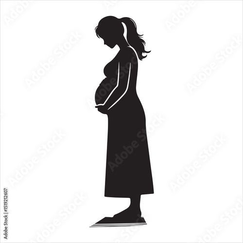 Mother-to-be Silhouette - Gentle Care for Pregnancy , black colour vactor 