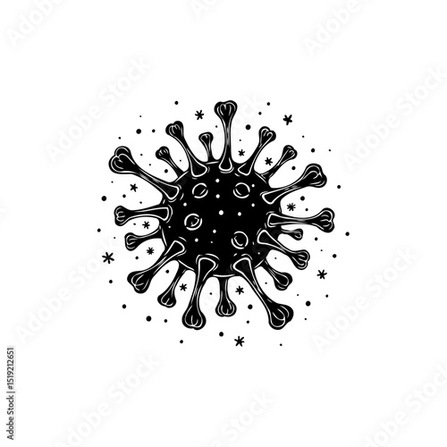 Stylized Coronavirus Vector Illustration for Pandemic Awareness and Health Campaigns