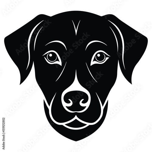 Dog Head Portrait on White Background