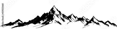 Mountains icon vector. Hike, travel illustration sign collection. Set of rocky mountains silhouette