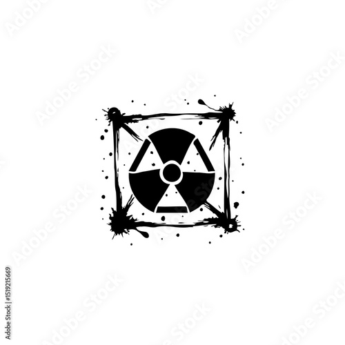 Abstract grunge illustration of nuclear radiation symbol for danger and warning