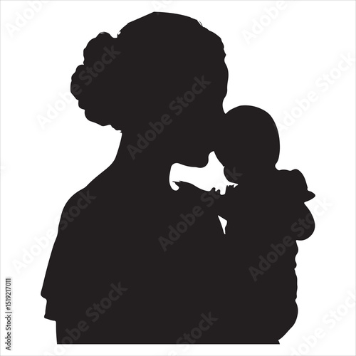 Mother-to-be Silhouette - Gentle Care for Pregnancy , black colour vactor 