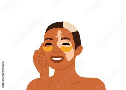 Woman applying cleansing and moisturizing face skincare products at home. Everyday skin care routine with cleanser and moisturizer. Colored flat graphic vector illustration isolated on white