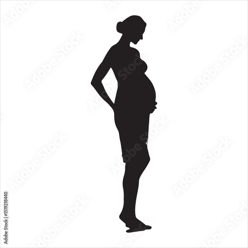 Mother-to-be Silhouette - Gentle Care for Pregnancy , black colour vactor 
