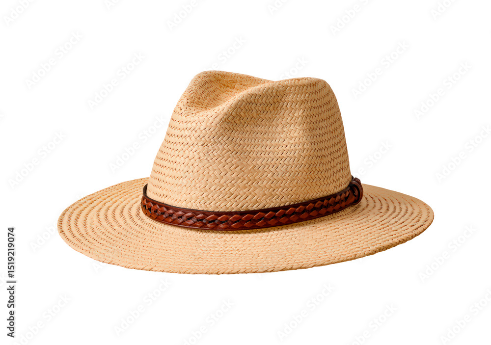 Stylish summer straw hat with a band for sun protection and fashion statement Stylish summer straw hat with a band for sun protection and fashion statement