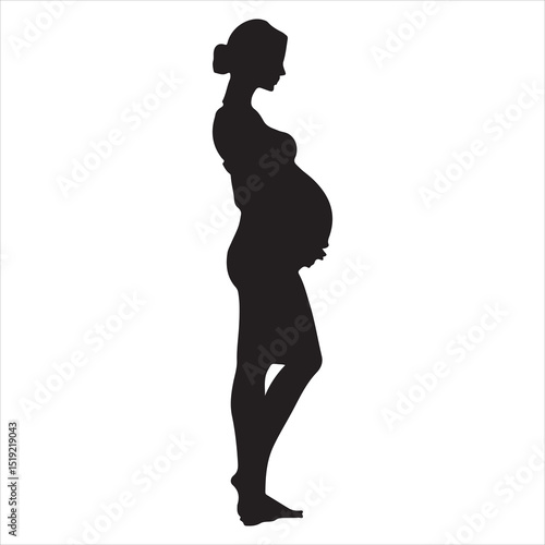 Mother-to-be Silhouette - Gentle Care for Pregnancy , black colour vactor 