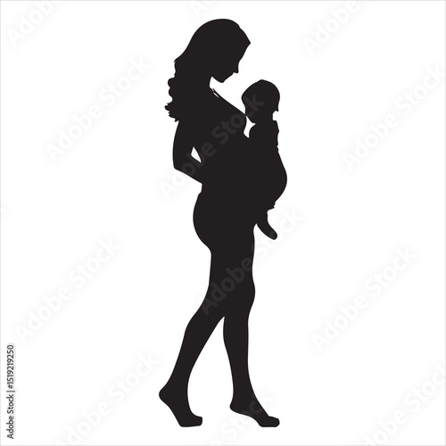 Mother-to-be Silhouette - Gentle Care for Pregnancy , black colour vactor 