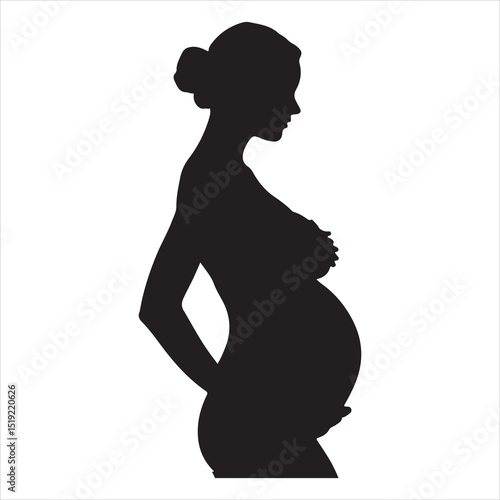 Mother-to-be Silhouette - Gentle Care for Pregnancy , black colour vactor 