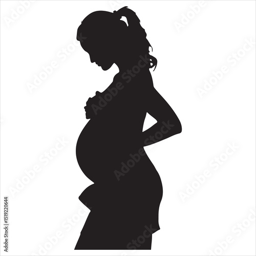 Mother-to-be Silhouette - Gentle Care for Pregnancy , black colour vactor 