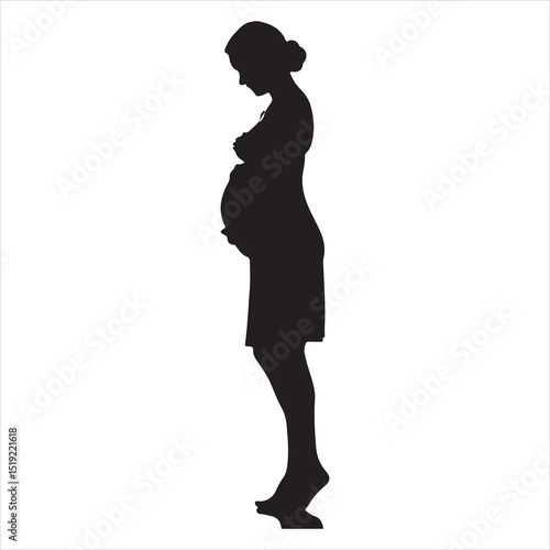 Mother-to-be Silhouette - Gentle Care for Pregnancy , black colour vactor 