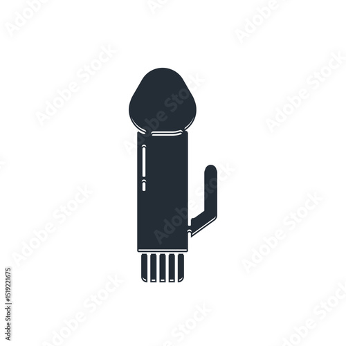 Black Dildo vibrator for sex games icon isolated on white background. Sex toy for adult. Vaginal exercise machines for intimate. Vector