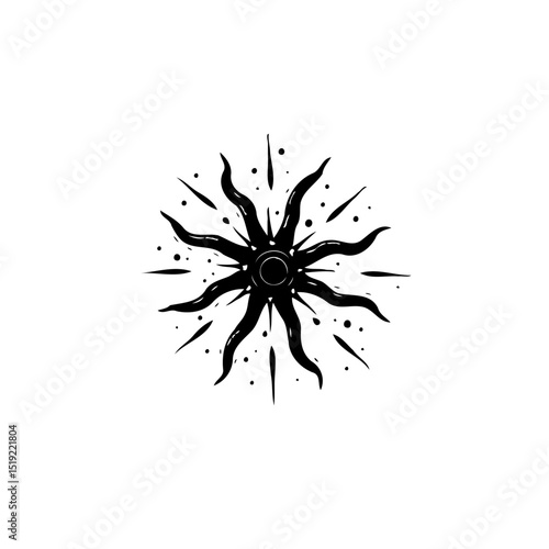 Abstract sun vector design for creative projects and mystic themed illustrations