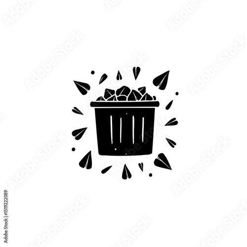 Paper Planes Around a Trash Can: Symbolizing Discarded Ideas and Creative Block