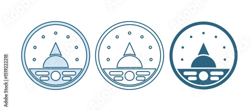 Blue Ampere meter, multimeter, voltmeter icon isolated on white background. Instruments for measurement of electric current. Vector