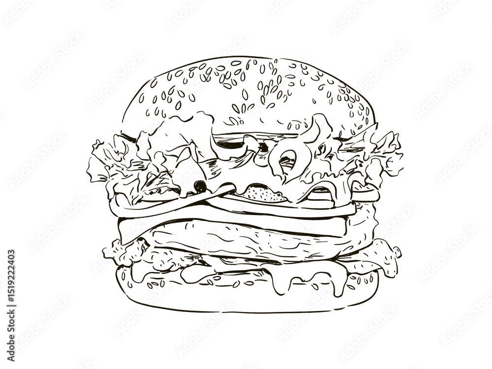 Hamburger Line Art Hamburger Line Art