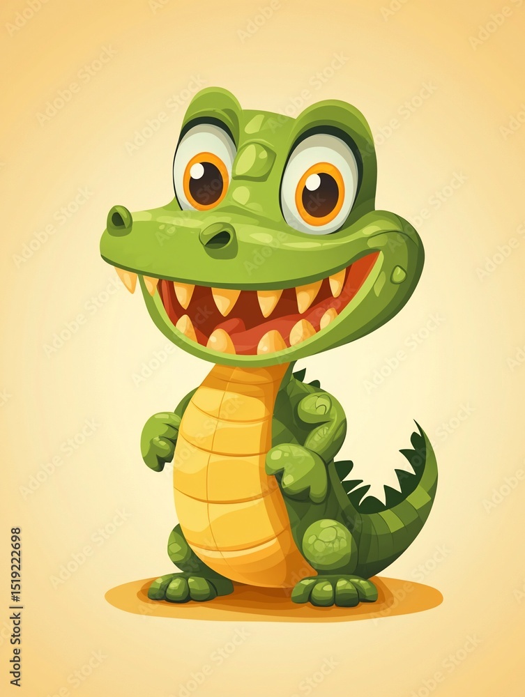 Fototapeta premium Cute cartoon crocodile (3)