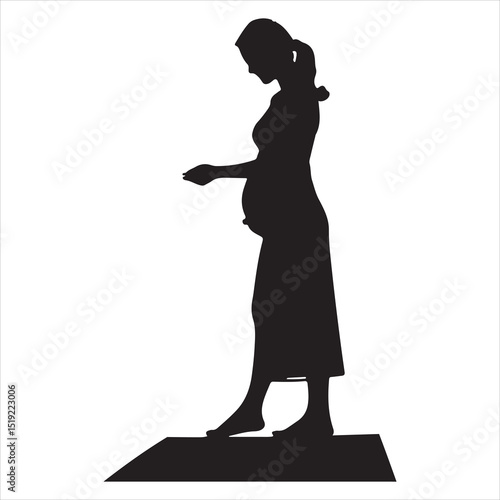 Mother-to-be Silhouette - Gentle Care for Pregnancy , black colour vactor 