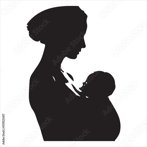 Mother-to-be Silhouette - Gentle Care for Pregnancy , black colour vactor 