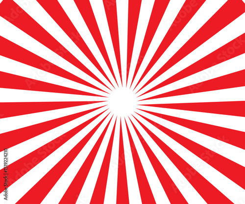 large red and white japanese rising sun