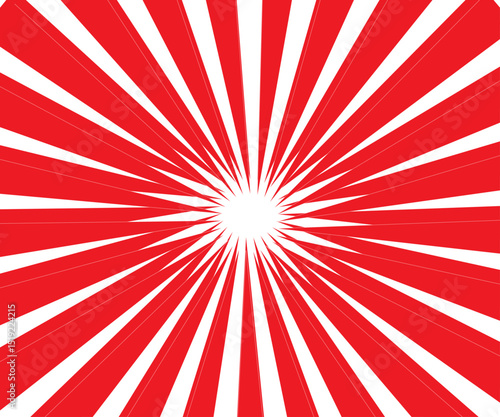 large red and white japanese rising sun