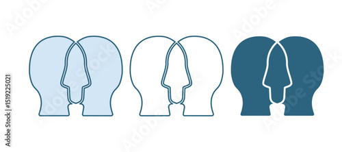 Blue Bipolar disorder icon isolated on white background. Vector