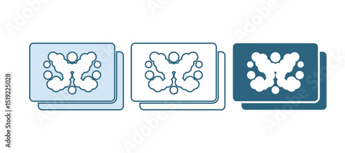 Blue Rorschach test icon isolated on white background. Psycho diagnostic inkblot test Rorschach. Vector