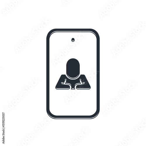 Black Online psychological counseling distance icon isolated on white background. Psychotherapy, psychological help, psychiatrist online consulting. Vector