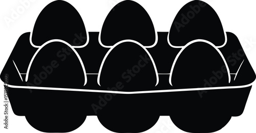  egg carton with brown eggs vectoe