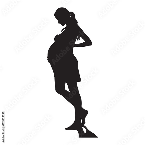 Mother-to-be Silhouette - Gentle Care for Pregnancy , black colour vactor 