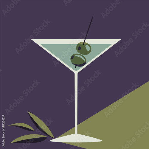glass with martini cicktail