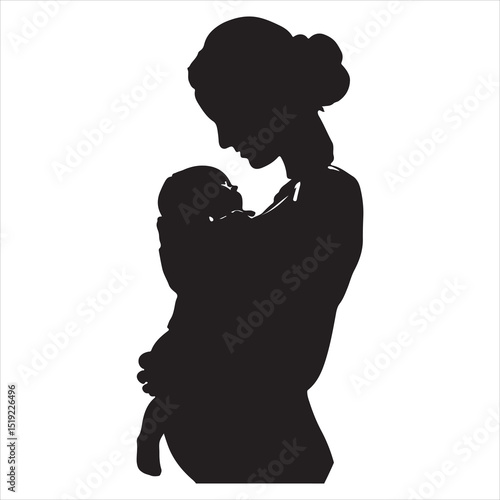 Mother-to-be Silhouette - Gentle Care for Pregnancy , black colour vactor 