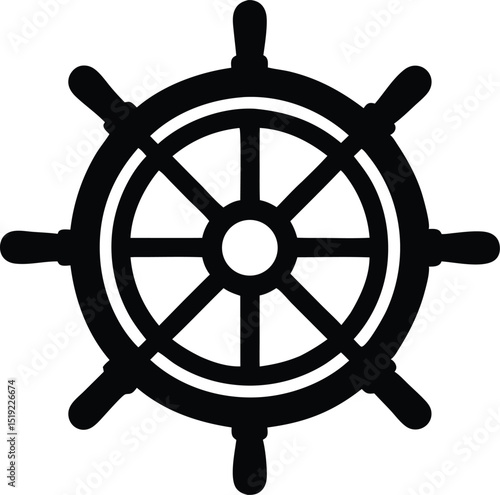  ship helm vector icon