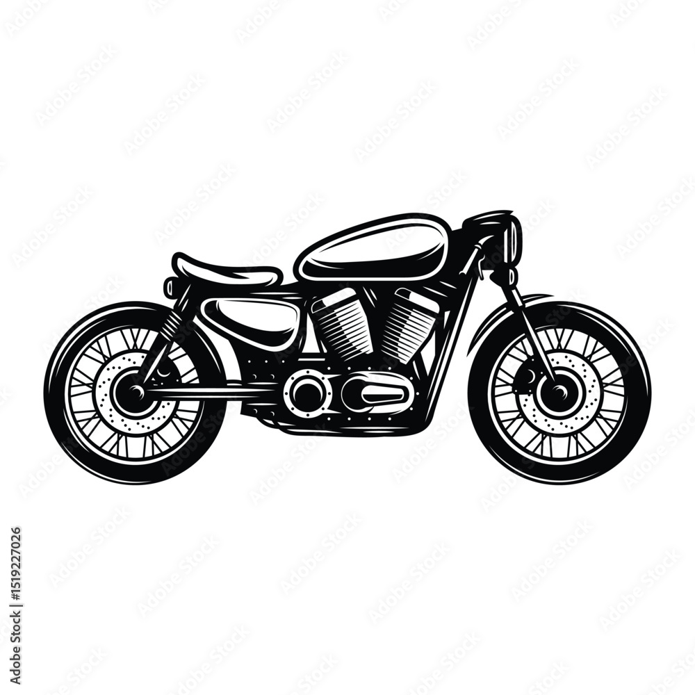 Obraz premium Motercycle Bike vintage classic retro silhouette icon vector illustration design on white background