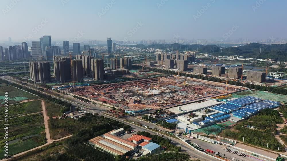 Everest Soccer Stadium Construction in early 2024, China Everest Soccer Stadium Construction in early 2024, China
