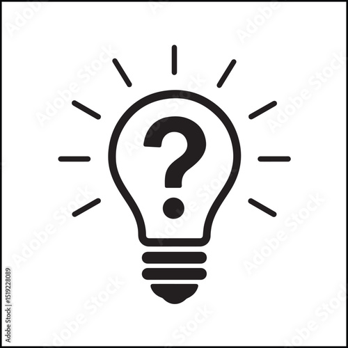 Lightbulb and question mark idea concept silhouette