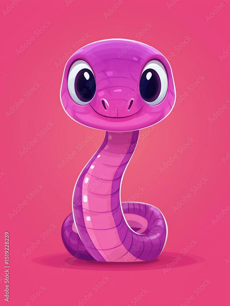 Fototapeta premium Cute cartoon snake (2)
