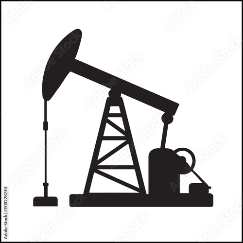 Oil pump jack with extended beam silhouette