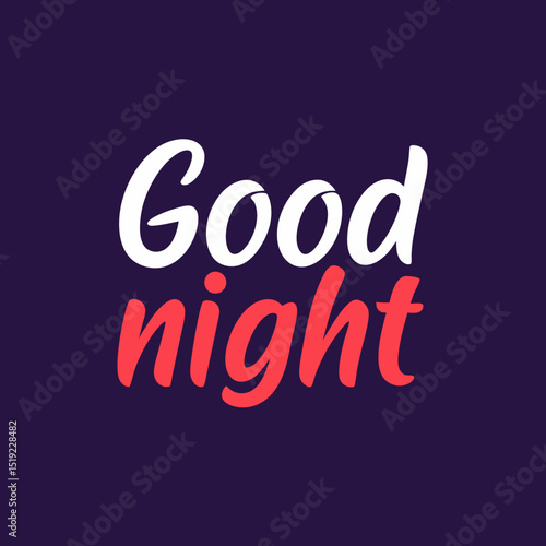 Good night text graphic design