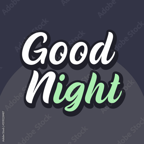 Good night text design for social media