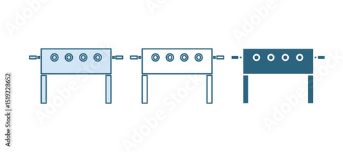 Blue Hockey table icon isolated on white background. Vector