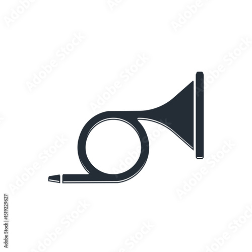 Black Musical instrument trumpet icon isolated on white background. Vector