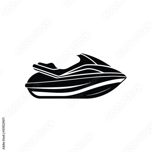 Jet Ski Thrilling Vector Silhouette