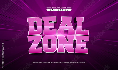 deal zone editable text effect with a sale and offer text style