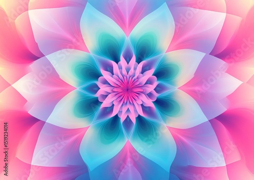 A colorful flower with blue, pink and white petals