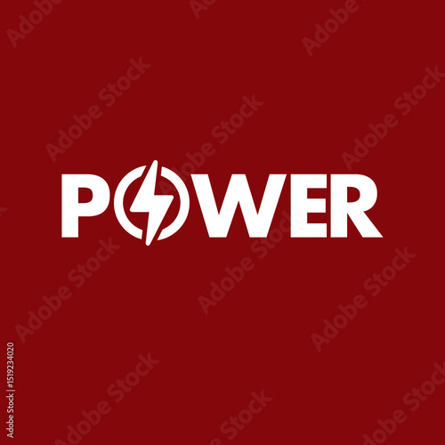 Bold Energy Typography with Lightning Bolt Symbol — POWER Concept Design